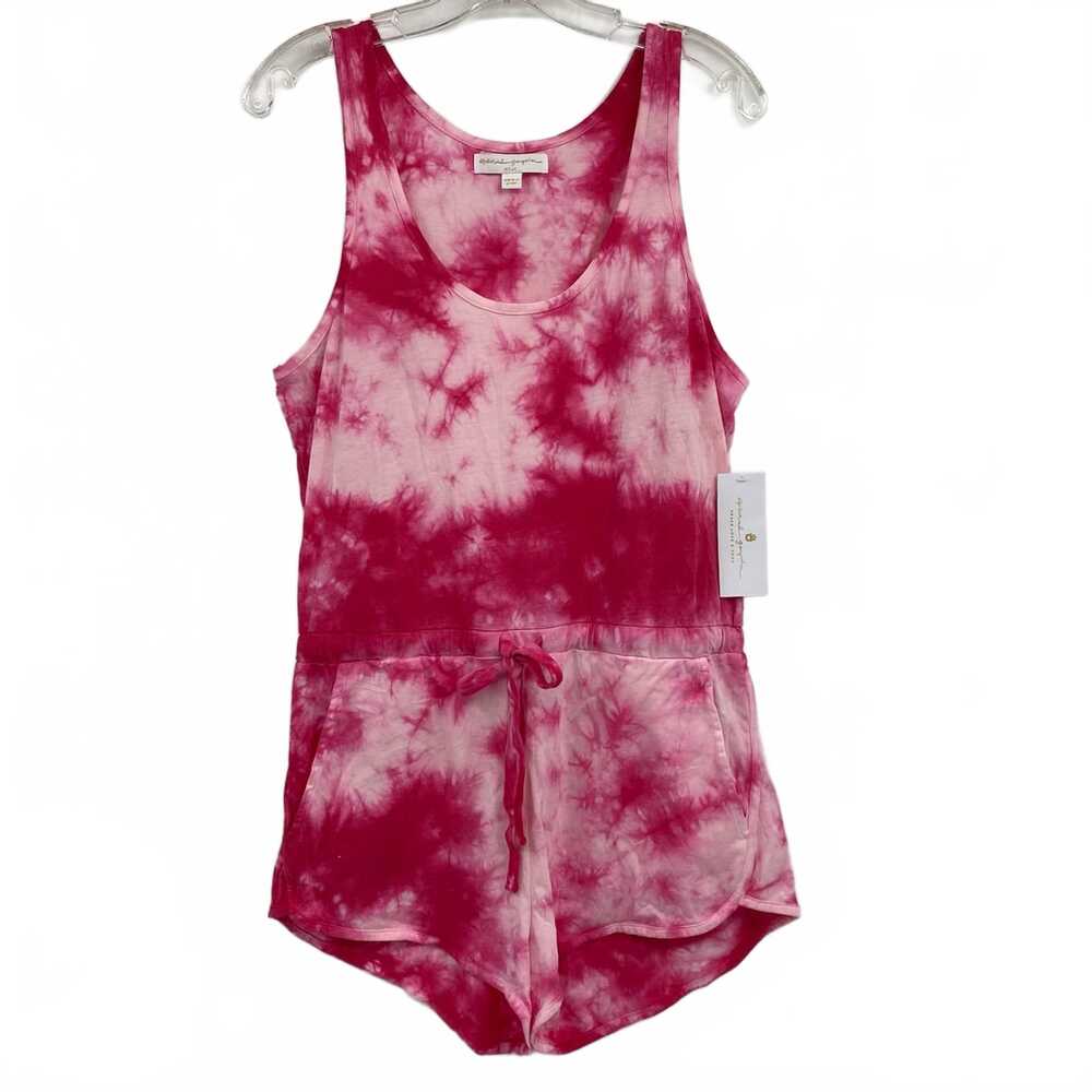 Spiritual Gangster Pink Tie Dye Tank Romper | Women’s M One-Piece Jumper
